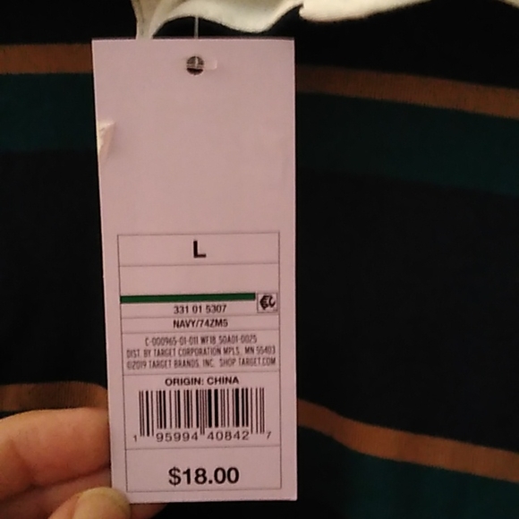 Unisex NWT Wild Fable striped collared shirt size Large - Picture 3 of 5